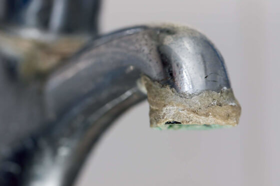 minerals buildup on faucets